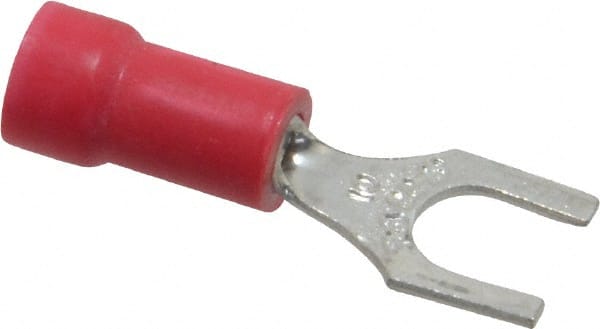 Thomas & Betts - #10 Stud, 22 to 16 AWG Compatible, Partially Insulated, Crimp Connection, Standard Fork Terminal - Apex Tool & Supply