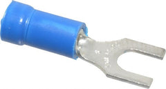 Thomas & Betts - #8 Stud, 18 to 14 AWG Compatible, Partially Insulated, Crimp Connection, Standard Fork Terminal - Apex Tool & Supply