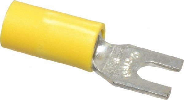 Thomas & Betts - #6 Stud, 12 to 10 AWG Compatible, Partially Insulated, Crimp Connection, Standard Fork Terminal - Apex Tool & Supply