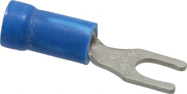 Thomas & Betts - #8 Stud, 18 to 14 AWG Compatible, Partially Insulated, Crimp Connection, Locking Fork Terminal - Apex Tool & Supply
