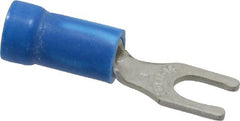 Thomas & Betts - #8 Stud, 18 to 14 AWG Compatible, Partially Insulated, Crimp Connection, Locking Fork Terminal - Apex Tool & Supply