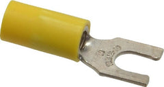 Thomas & Betts - #10 Stud, 12 to 10 AWG Compatible, Partially Insulated, Crimp Connection, Locking Fork Terminal - Apex Tool & Supply
