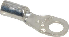Thomas & Betts - 18-14 AWG Noninsulated Crimp Connection D Shaped Ring Terminal - #6 Stud, 0.72" OAL x 1/4" Wide, Tin Plated Copper Contact - Apex Tool & Supply