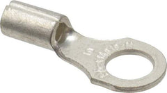 Thomas & Betts - 18-14 AWG Noninsulated Crimp Connection D Shaped Ring Terminal - #10 Stud, 3/4" OAL x 0.31" Wide, Tin Plated Copper Contact - Apex Tool & Supply
