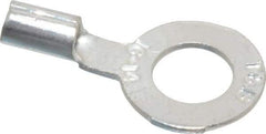 Thomas & Betts - 18-14 AWG Noninsulated Crimp Connection D Shaped Ring Terminal - 1/4" Stud, 0.93" OAL x 1/2" Wide, Tin Plated Copper Contact - Apex Tool & Supply