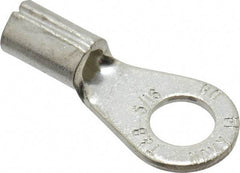 Thomas & Betts - 8 AWG Noninsulated Crimp Connection Circular Ring Terminal - 5/16" Stud, 1.32" OAL x 0.59" Wide, Tin Plated Copper Contact - Apex Tool & Supply