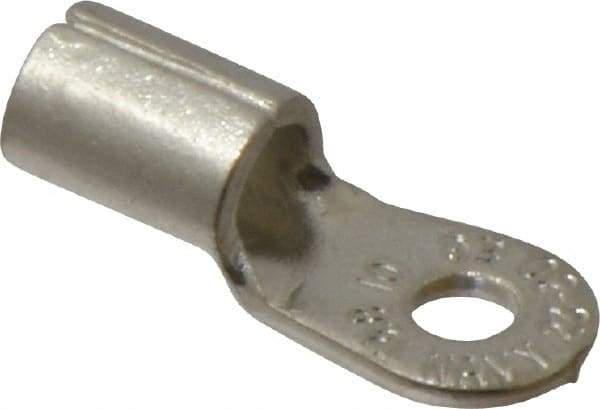 Thomas & Betts - 6 AWG Noninsulated Crimp Connection Circular Ring Terminal - #10 Stud, 1.13" OAL x 0.48" Wide, Tin Plated Copper Contact - Apex Tool & Supply