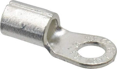 Thomas & Betts - 6 AWG Noninsulated Crimp Connection Circular Ring Terminal - 1/4" Stud, 1.13" OAL x 0.48" Wide, Tin Plated Copper Contact - Apex Tool & Supply