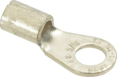 Thomas & Betts - 6 AWG Noninsulated Crimp Connection Circular Ring Terminal - 5/16" Stud, 1.32" OAL x 0.6" Wide, Tin Plated Copper Contact - Apex Tool & Supply