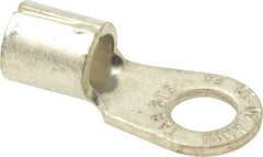 Thomas & Betts - 4 AWG Noninsulated Crimp Connection Circular Ring Terminal - 5/16" Stud, 1.35" OAL x 0.6" Wide, Tin Plated Copper Contact - Apex Tool & Supply