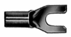 Thomas & Betts - 1/4" Stud, 18 to 14 AWG Compatible, Noninsulated, Crimp Connection, Standard Fork Terminal - Apex Tool & Supply
