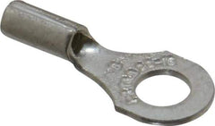 Thomas & Betts - 22-16 AWG Noninsulated Crimp Connection D Shaped Ring Terminal - #8 Stud, 3/4" OAL x 0.31" Wide, Tin Plated Copper Contact - Apex Tool & Supply