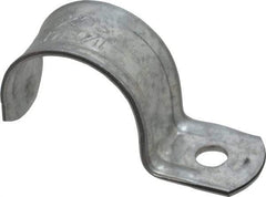 Thomas & Betts - 1-1/4" Pipe, Steel, Zinc Plated" Pipe or Conduit Strap - 1 Mounting Hole - Apex Tool & Supply