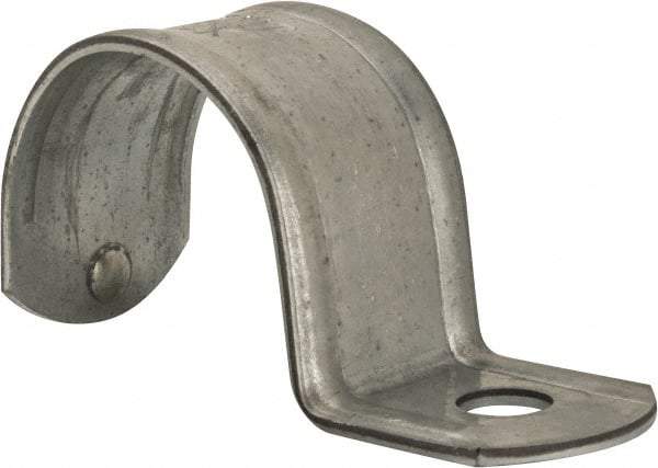 Thomas & Betts - 1-1/2" Pipe, Steel, Zinc Plated" Pipe or Conduit Strap - 1 Mounting Hole - Apex Tool & Supply