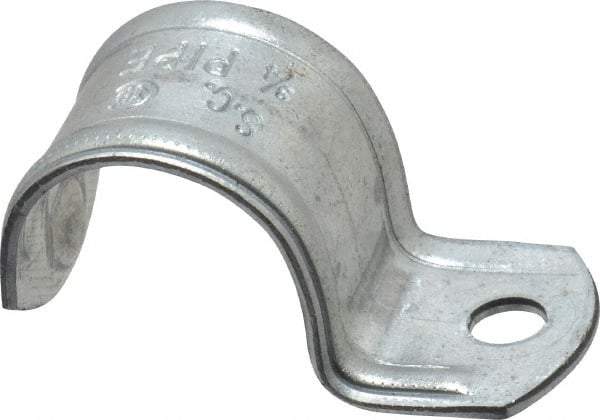 Thomas & Betts - 3/4" Pipe, Steel, Zinc Plated" Pipe or Conduit Strap - 1 Mounting Hole - Apex Tool & Supply