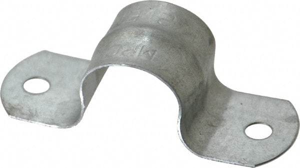 Thomas & Betts - 1/2 Pipe, Steel, Zinc Plated Pipe or Conduit Strap - 2 Mounting Holes - Apex Tool & Supply