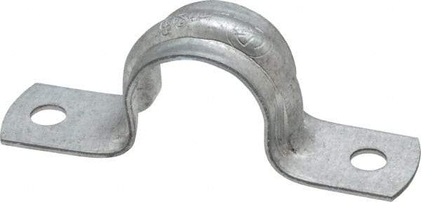 Thomas & Betts - 1/2 Pipe, Steel, Zinc Plated Pipe or Conduit Strap - 2 Mounting Holes - Apex Tool & Supply