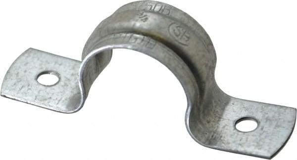 Thomas & Betts - 3/4 Pipe, Steel, Zinc Plated Pipe or Conduit Strap - 2 Mounting Holes - Apex Tool & Supply