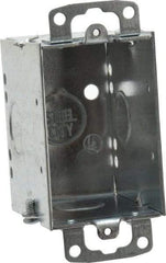 Thomas & Betts - 1 Gang, (5) 1/2" Knockouts, Steel Rectangle Switch Box - 3" Overall Height x 2" Overall Width x 2-3/4" Overall Depth - Apex Tool & Supply