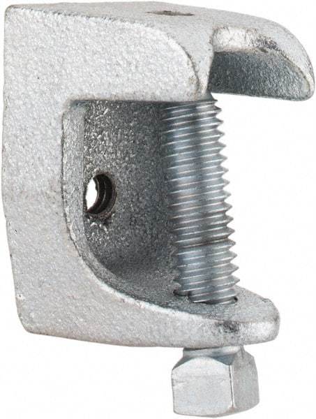 Thomas & Betts - 15/16" Max Flange Thickness, 1/4-20" Rod Standard Beam Clamp - 450 Lb Capacity, Malleable Iron - Apex Tool & Supply