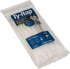Thomas & Betts - 8.19" Long Natural (Color) Nylon Standard Cable Tie - 40 Lb Tensile Strength, 1.04mm Thick, 50.8mm Max Bundle Diam - Apex Tool & Supply