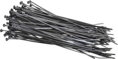Thomas & Betts - 7" Long Black Nylon Standard Cable Tie - 18 Lb Tensile Strength, 1.1mm Thick, 38.1mm Max Bundle Diam - Apex Tool & Supply