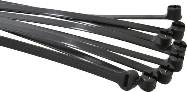 Thomas & Betts - 8-3/4" Long Black Nylon Standard Cable Tie - 120 Lb Tensile Strength, 1.27mm Thick, 50.8mm Max Bundle Diam - Apex Tool & Supply