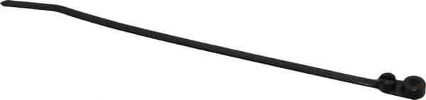 Thomas & Betts - 7.8" Long Black Nylon Mountable Cable Tie - 50 Lb Tensile Strength, 1.4mm Thick, 3-3/8" Max Bundle Diam - Apex Tool & Supply