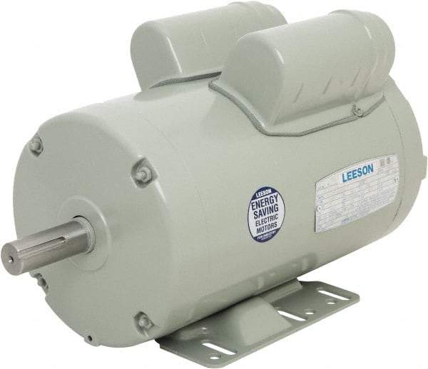 Leeson - 3 Max hp, 3,450 Max RPM, Fan Duty Electric AC DC Motor - 230 V Input, Single Phase, 145T Frame, Rigid Base Mount, TEAO Enclosure - Apex Tool & Supply