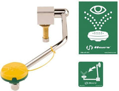 Haws - 8" Wide x 16-7/8" High, Deck Mount, Eye & Face Wash Station - 1/2" Inlet, 30 to 90 psi Flow, 4.2 GPM Flow Rate - Apex Tool & Supply