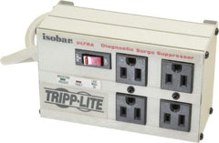 Tripp-Lite - 4 Outlets, 120 Volts, 15 Amps, 6' Cord, Power Outlet Strip - Free Hanging, Keyhole Mount, 1-15P NEMA Configuration, 7" Strip - Apex Tool & Supply