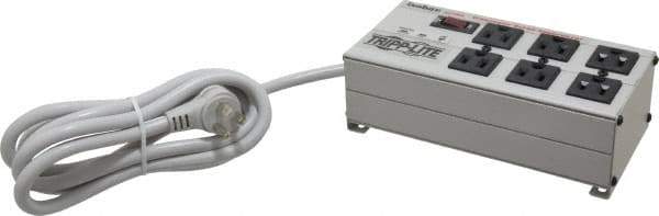Tripp-Lite - 6 Outlets, 120 Volts, 15 Amps, 6' Cord, Power Outlet Strip - Free Hanging, Keyhole Mount, 1-15P NEMA Configuration, 9" Strip - Apex Tool & Supply