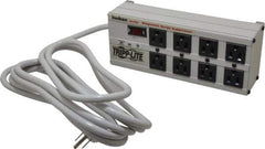 Tripp-Lite - 8 Outlets, 120 Volts, 15 Amps, 12' Cord, Power Outlet Strip - Free Hanging, Keyhole Mount, 1-15P NEMA Configuration, 11-1/2" Strip - Apex Tool & Supply