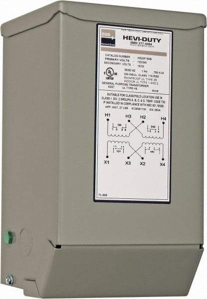 Sola/Hevi-Duty - 120/240 Input Volt, 16/32 Output Volt, 60 Hz, Buck Boost Transformer - 1 Phase, 6 Inch Wide x 5 Inch Deep x 10 Inch High, cULus Listed E77014 - Apex Tool & Supply
