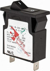 Carling Switch - 5 Amp, 277 VAC, 65 VDC, 1 Pole, Panel Mount Miniature Circuit Breaker - Hydraulic Magnetic Trip, 38.8mm Deep x 39.62mm High x 35.41mm Wide - Apex Tool & Supply