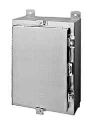 Wiegmann - Stainless Steel Standard Enclosure Hinge Flat Cover - NEMA 4, 12, 13, 4X, 12" Wide x 16" High x 8" Deep, Corrosion Resistant - Apex Tool & Supply