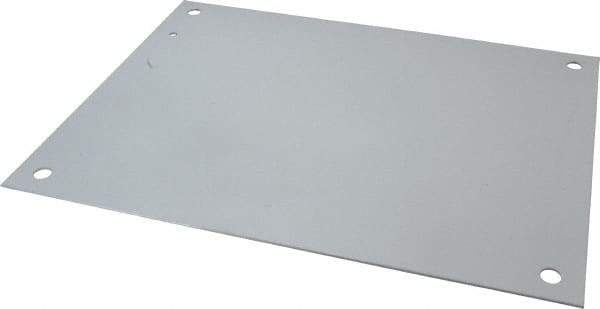 Wiegmann - 13" OAW x 17" OAH Powder Coat Finish Electrical Enclosure Back Panel - 20" x 16" Box, 14 Gauge Steel, Use with B201607CH/B201609CH/LOH201606/N12162006/N12162008/N12201606/N12201608/N12201610/N12201612/RHC201606 - Apex Tool & Supply