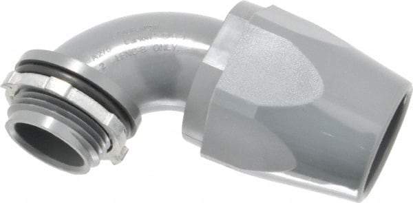 Thomas & Betts - 1" Trade, Thermoplastic Threaded Angled Liquidtight Conduit Connector - Insulated - Apex Tool & Supply