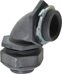 Thomas & Betts - 1-1/4" Trade, Thermoplastic Threaded Angled Liquidtight Conduit Connector - Insulated - Apex Tool & Supply