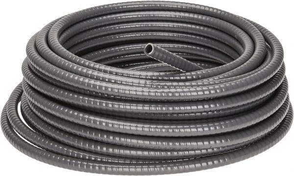 Thomas & Betts - 3/8" Trade Size, 100' Long, Flexible Liquidtight Conduit - PVC, 0.489" ID, Gray - Apex Tool & Supply