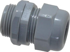 Thomas & Betts - 0.35 to 0.63" Cable Capacity, Liquidtight, Straight Strain Relief Cord Grip - 3/4 NPT Thread, Thermoplastic - Apex Tool & Supply