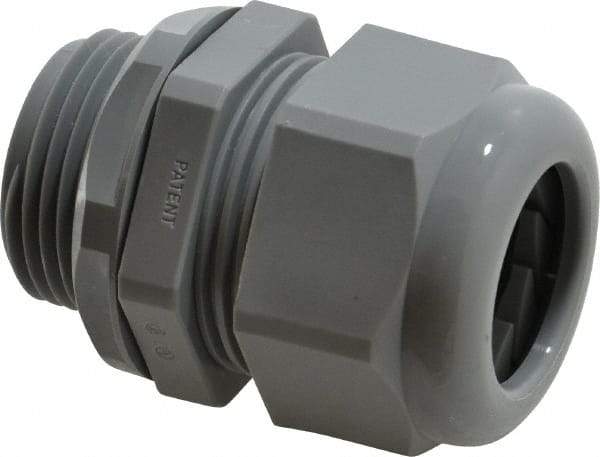 Thomas & Betts - 0.51 to 0.79" Cable Capacity, Liquidtight, Straight Strain Relief Cord Grip - 1 NPT Thread, Iron - Apex Tool & Supply