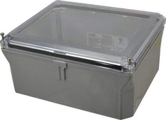 Thomas & Betts - Polycarbonate Standard Enclosure Hinge Flat Cover - NEMA 1, 2, 3, 4, 12, 3S, 3SX, 3X, 4X, 8" Wide x 10" High x 4" Deep, Impact Resistant - Apex Tool & Supply