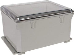 Thomas & Betts - Polycarbonate Standard Enclosure Hinge Flat Cover - NEMA 1, 2, 3, 4, 12, 3S, 3SX, 3X, 4X, 10" Wide x 12" High x 6" Deep, Impact Resistant - Apex Tool & Supply