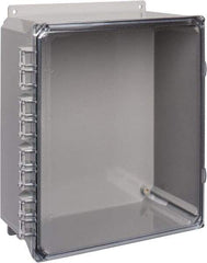 Thomas & Betts - Polycarbonate Standard Enclosure Hinge Flat Cover - NEMA 1, 2, 3, 4, 12, 3S, 3SX, 3X, 4X, 12" Wide x 14" High x 6" Deep, Impact Resistant - Apex Tool & Supply