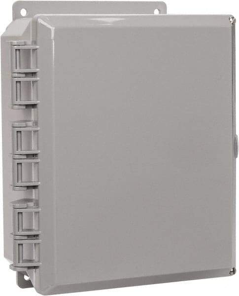 Thomas & Betts - Polycarbonate Standard Enclosure Hinge Flat Cover - NEMA 1, 2, 3, 4, 12, 3S, 3SX, 3X, 4X, 8" Wide x 10" High x 4" Deep, Impact Resistant - Apex Tool & Supply