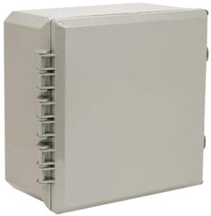 Thomas & Betts - Polycarbonate Standard Enclosure Hinge Flat Cover - NEMA 1, 2, 3, 4, 12, 3S, 3SX, 3X, 4X, 12" Wide x 12" High x 6" Deep, Impact Resistant - Apex Tool & Supply