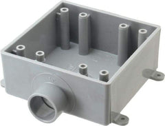 Thomas & Betts - 2 Gang, (1) 3/4" Knockout, PVC Rectangle Switch Box - 117.35mm Overall Height x 142.24mm Overall Width x 50.29mm Overall Depth, Weather Resistant - Apex Tool & Supply