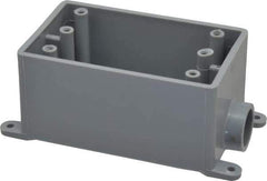 Thomas & Betts - 1 Gang, (1) 1/2" Knockout, PVC Rectangle Junction Box - 144.78mm Overall Height x 71.1mm Overall Width x 61.5mm Overall Depth, Weather Resistant - Apex Tool & Supply