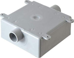 Thomas & Betts - 2 Gang, (2) 1/2" Knockouts, PVC Square Switch Box - 4.62" Overall Height x 4.62" Overall Width x 1.98" Overall Depth, Weather Resistant - Apex Tool & Supply